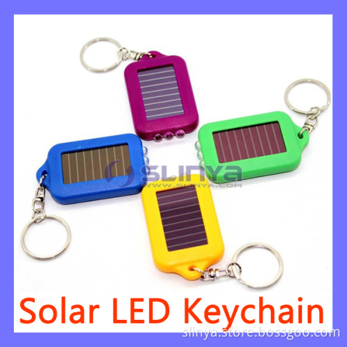 Solar Key Chain Car Keychain Light 3 LED Lights Environmental Protect Emergency Lights (SL-325)